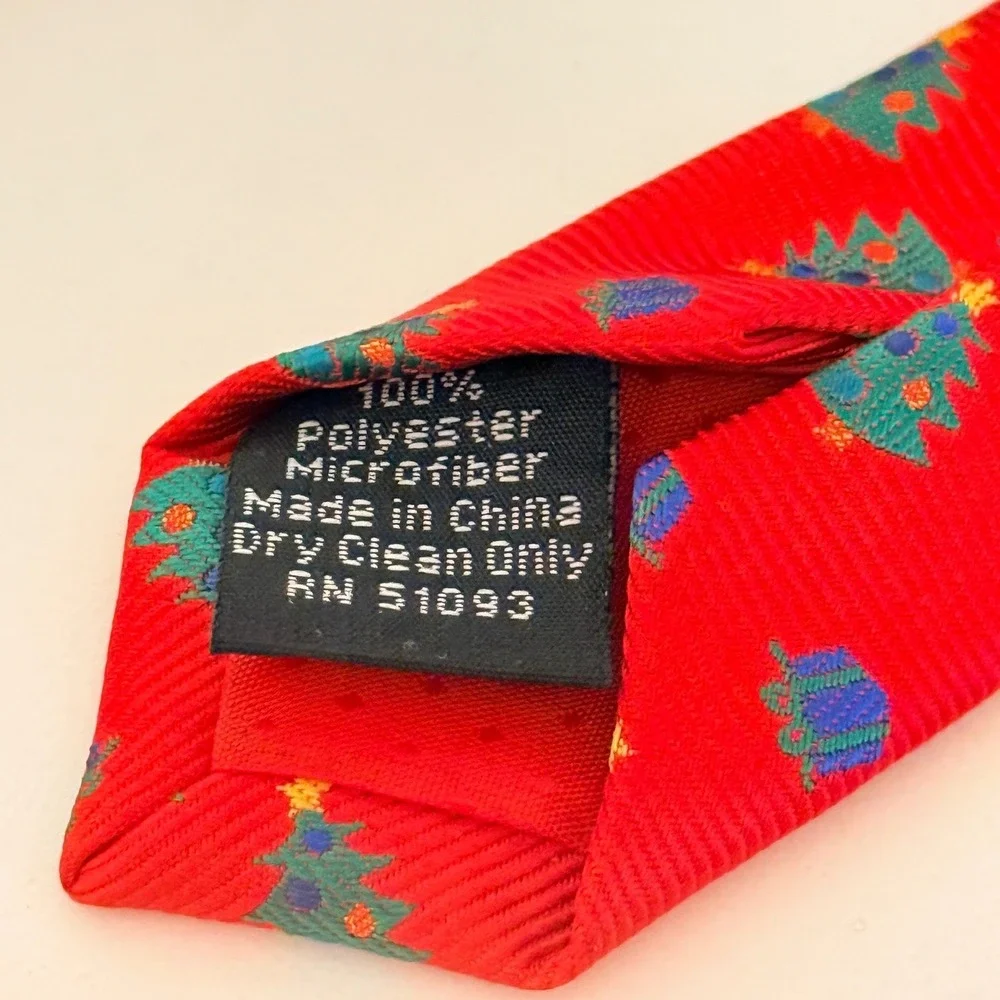 Hallmark Christmas Tree Necktie Gift Woven Print Holiday Festive Novelty Classic